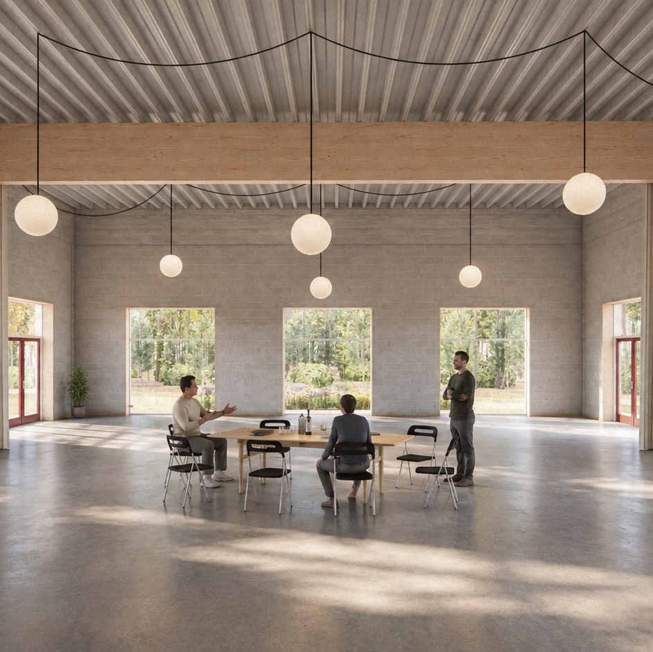 Modern Community Hall Gathering