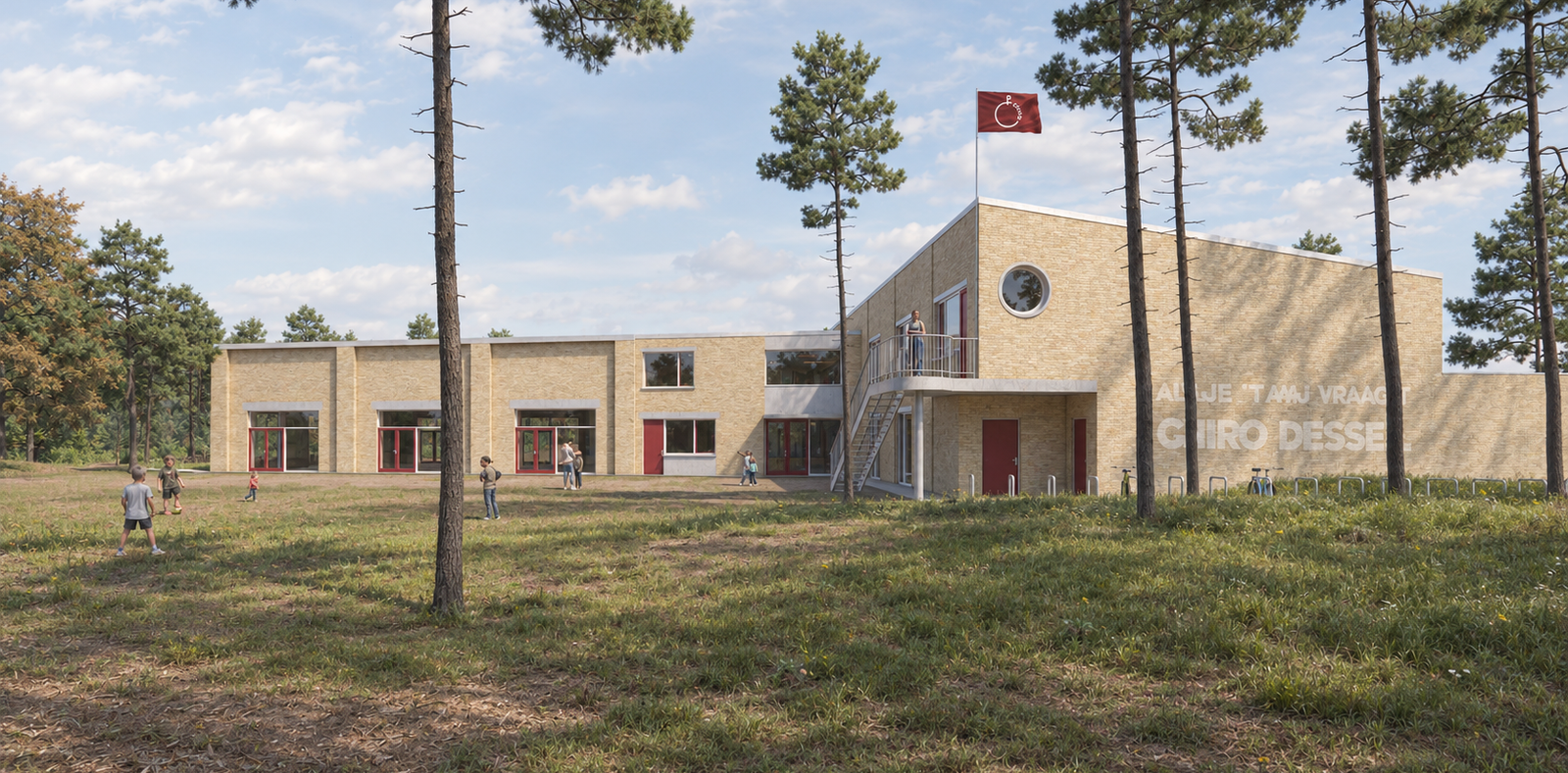 Photorealistic Pine Forest Schoolyard