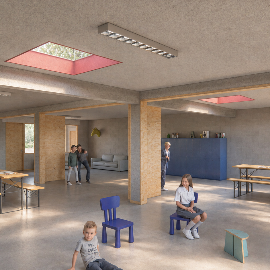 Sunlit Community Classroom in Session